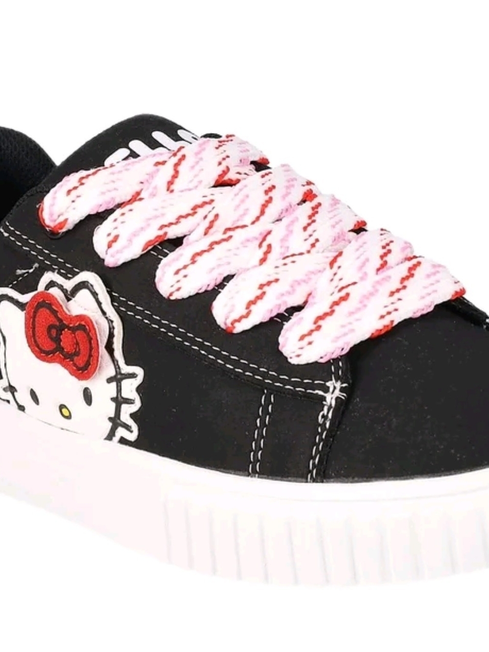 New Sanrio Hello Kitty Black Casual Court Sneakers Shoes Women Sizes 8 10 11 NWT